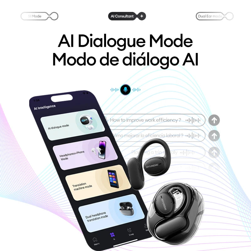 🌐🎧 HYUNDAI OpenAir5 AI – AI Translator + Music Earphones 🎵