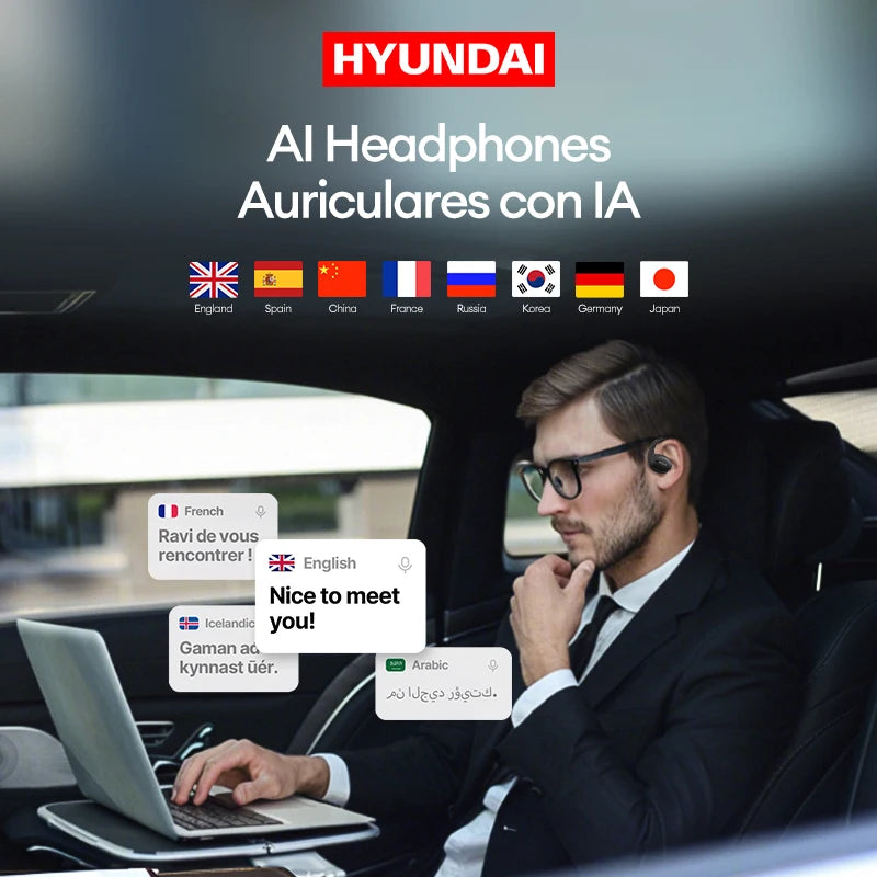 🌐🎧 HYUNDAI OpenAir5 AI – AI Translator + Music Earphones 🎵